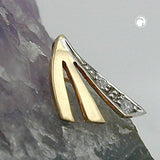 Anhänger, bicolor, Zirkonia, 9Kt GOLD