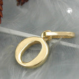 Anhänger 8x6mm Buchstabe O glänzend 9Kt GOLD