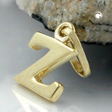 Anhänger 8x6mm Buchstabe Z glänzend 9Kt GOLD
