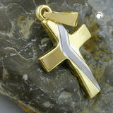 Anhänger, Kreuz bicolor, 14Kt GOLD