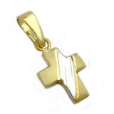 Anhänger, Kreuz bicolor, 14Kt GOLD