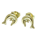 Stecker 7x6mm Delfin glänzend 9Kt GOLD