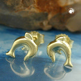 Stecker 7x6mm Delfin glänzend 9Kt GOLD
