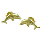 Stecker, Delfin glänzend, 9Kt GOLD