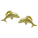 Stecker, Delfin glänzend, 9Kt GOLD