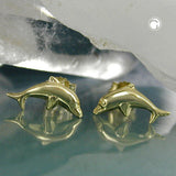 Stecker, Delfin glänzend, 9Kt GOLD