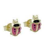 Stecker, Marienkäfer rosa, 9Kt GOLD