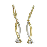 Brisur, bicolor mit Zirkonia, 9Kt GOLD