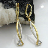 Brisur, bicolor mit Zirkonia, 9Kt GOLD