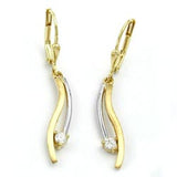 Brisur, bicolor mit Zirkonia, 9Kt GOLD