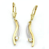 Brisur, bicolor mit Zirkonia, 9Kt GOLD