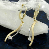 Brisur, bicolor mit Zirkonia, 9Kt GOLD