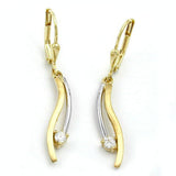 Brisur, bicolor mit Zirkonia, 9Kt GOLD