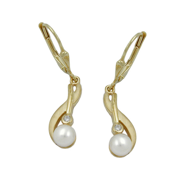 Brisur, Süßwasserzuchtperle, 9Kt GOLD