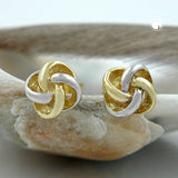 Stecker, Knoten, bicolor, 9Kt GOLD