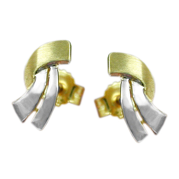 Stecker, bicolor-rhodiniert, 9Kt GOLD