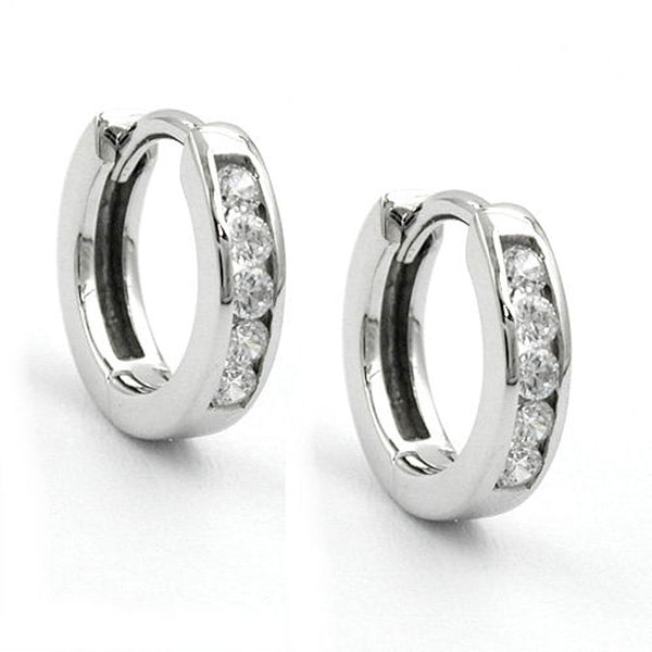 Creole, 12x Zirkonia, 9Kt Weißgold