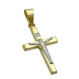 Anhänger, Jesuskreuz bicolor 9Kt GOLD