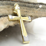 Anhänger, Kreuz bicolor, 9Kt GOLD