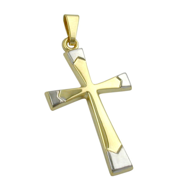 Anhänger, Kreuz bicolor, 9Kt GOLD