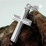 Anhänger, Kreuz, 9Kt Weißgold