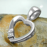 Anhänger Herz mit Diamant 14Kt Weißgold