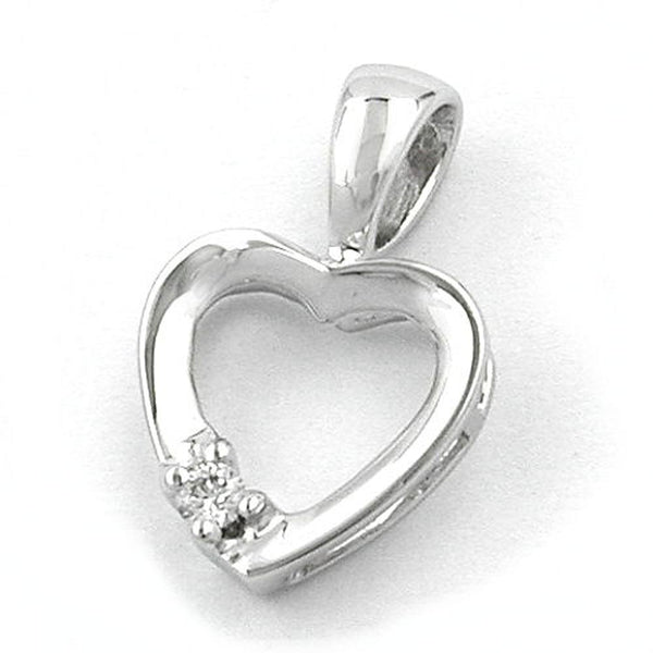 Anhänger Herz mit Diamant 14Kt Weißgold