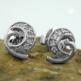 Stecker mit Diamanten, 14Kt Weißgold
