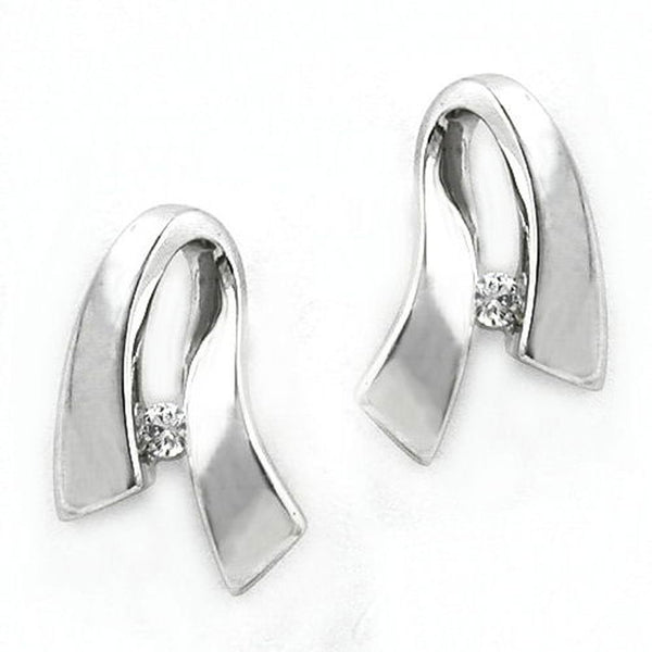 Stecker mit kl. Diamant, 14Kt Weißgold