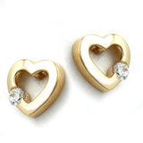 Stecker, Herz mit Zirkonia, 14Kt GOLD