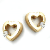Stecker, Herz mit Zirkonia, 14Kt GOLD