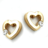 Stecker, Herz mit Zirkonia, 14Kt GOLD