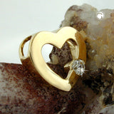 Anhänger, Herz mit Zirkonia, 14Kt GOLD