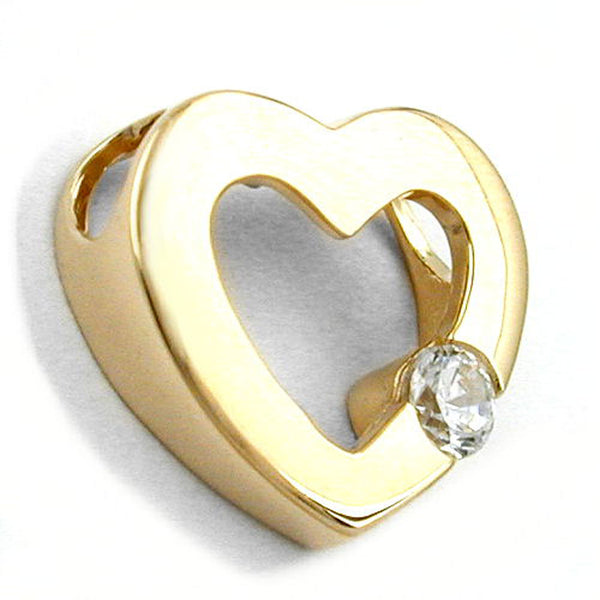 Anhänger, Herz mit Zirkonia, 14Kt GOLD