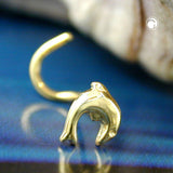 Nasenstecker 5mm kleiner Delfin glänzend 18Kt GOLD