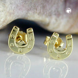 Stecker 6x6mm Hufeisen glänzend 9Kt GOLD