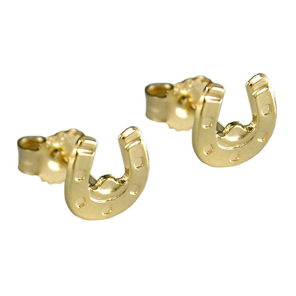 Stecker 6x6mm Hufeisen glänzend 9Kt GOLD