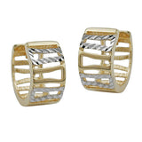 Creole 12x6mm Klappscharnier bicolor rhodiniert 9Kt GOLD