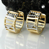 Creole 12x6mm Klappscharnier bicolor rhodiniert 9Kt GOLD