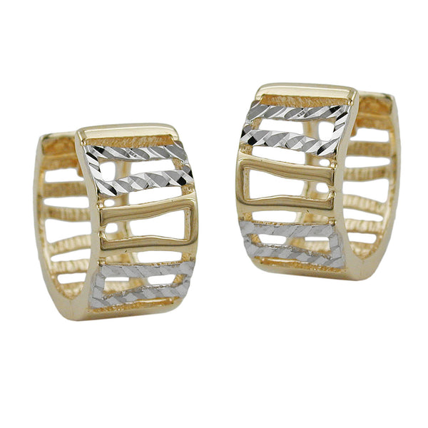 Creole 12x6mm Klappscharnier bicolor rhodiniert 9Kt GOLD