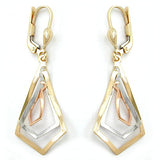 Brisur, 3 Rhomben tricolor, 9Kt GOLD