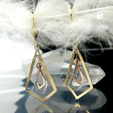 Brisur, 3 Rhomben tricolor, 9Kt GOLD