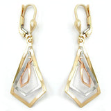 Brisur, 3 Rhomben tricolor, 9Kt GOLD