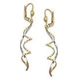 Ohrbrisur Ohrhänger Ohrringe 46x8mm 2 Spiralen bicolor mit Weißgold 9Kt GOLD