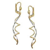 Ohrbrisur Ohrhänger Ohrringe 46x8mm 2 Spiralen bicolor mit Weißgold 9Kt GOLD