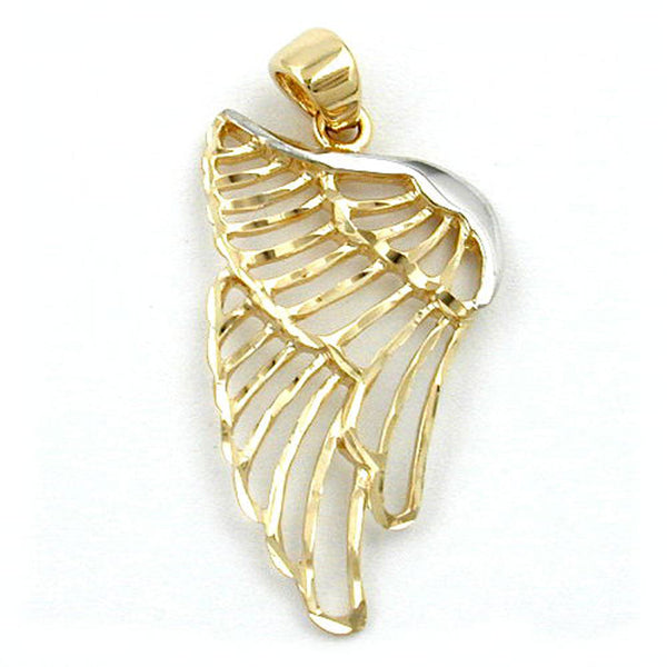 Anhänger Engelsflügel 24x14mm bicolor rhodiniert diamantiert 9Kt GOLD