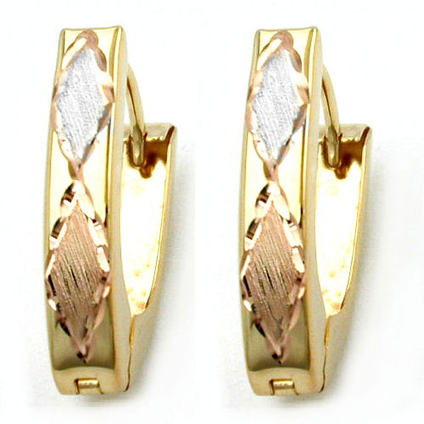 Creole, tricolor diamantiert, 9Kt GOLD