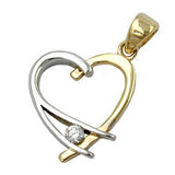 Anhänger, Herz offen bicolor, 9Kt GOLD