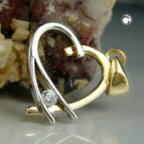 Anhänger, Herz offen bicolor, 9Kt GOLD