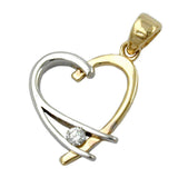 Anhänger, Herz offen bicolor, 9Kt GOLD